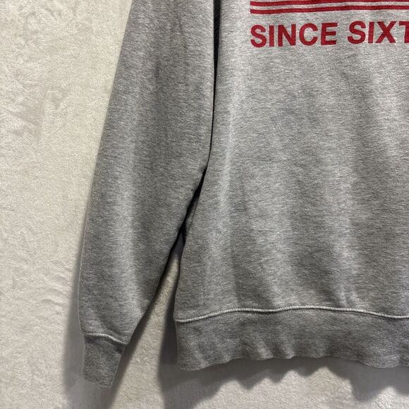 The North Face Men's Size Medium Gray Red Hoodie Sweatshirt Fleece Logo Outdoor - Picture 16 of 16